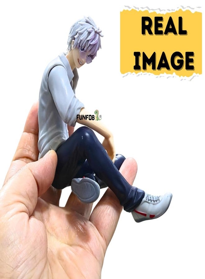 FUNFOB Gojo Action Figure Height -10cm Collectible for Anime Fans Manga Weeb PVC Multicolour | Gojo - Grey Shirt - Image 3